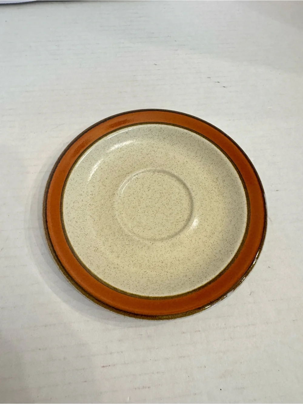 2 Sets of Sears Sahara Orange Flat Cup & Saucer Discontinued Stoneware Japan